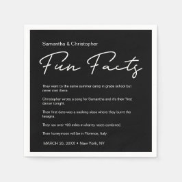 Servilleta De Papel Boda de la lista de hechos de Black White