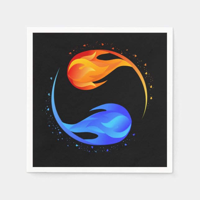 Servilleta De Papel Boda de la llama gemela - Negro- (Anverso)