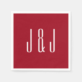 Servilleta De Papel Boda de la Llanura Roja Moderna