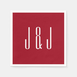 Servilleta De Papel Boda de la Llanura Roja Moderna