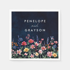 Servilleta De Papel Boda de la Marina Floral Boho, un país rústico de 