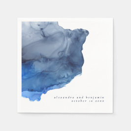 Servilleta De Papel Boda de la marina personalizada Indigo Resumen mod