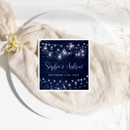 Servilleta De Papel Boda de la Marina Rusa Wood Mason Jars Lights