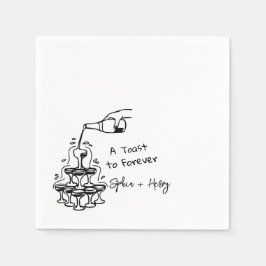 Servilleta De Papel Boda de la torre de la luna de champán de mano