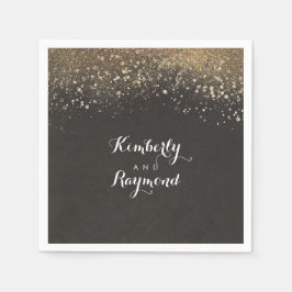 Servilleta De Papel Boda de la Vintage de Glam, Purpurina de Oro