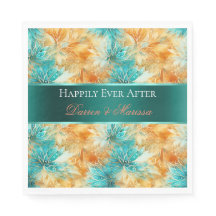 Boda de las flores de mandarina turquesa