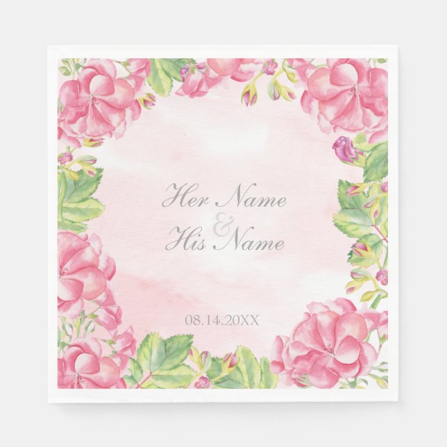 Servilleta De Papel Boda de las flores de verano (Anverso)