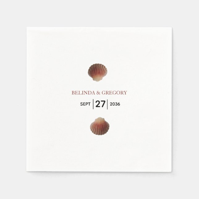 Servilleta De Papel Boda de las gafas marinas de la playa (Anverso)