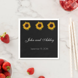 Servilleta De Papel Boda de las gotas de agua de girasol