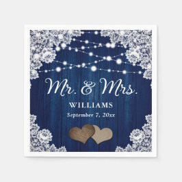 Servilleta De Papel Boda de las luces de cadena de los corazones de la