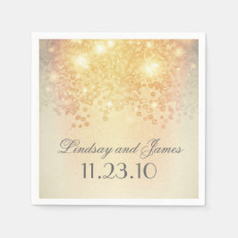 Servilleta De Papel Boda de las Luces de Oro Vintage