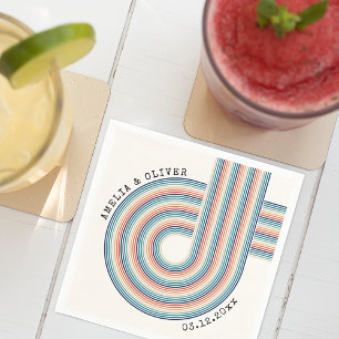 Servilleta De Papel Boda de las setecientas tiras retro coloridas