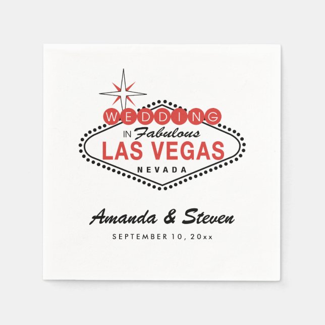 Servilleta De Papel Boda de Las Vegas | Napkins de papel boda (Anverso)