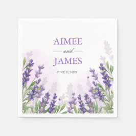 Servilleta De Papel Boda de Lavanda Napkin Purple Flores Rustic Boho