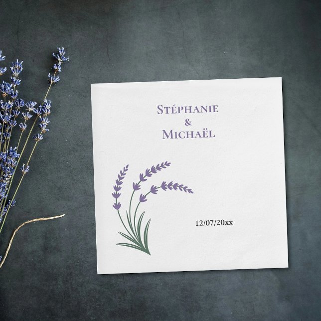 Servilleta De Papel Boda de Lavanda Simple (Simple Lavender Wedding Napkins)