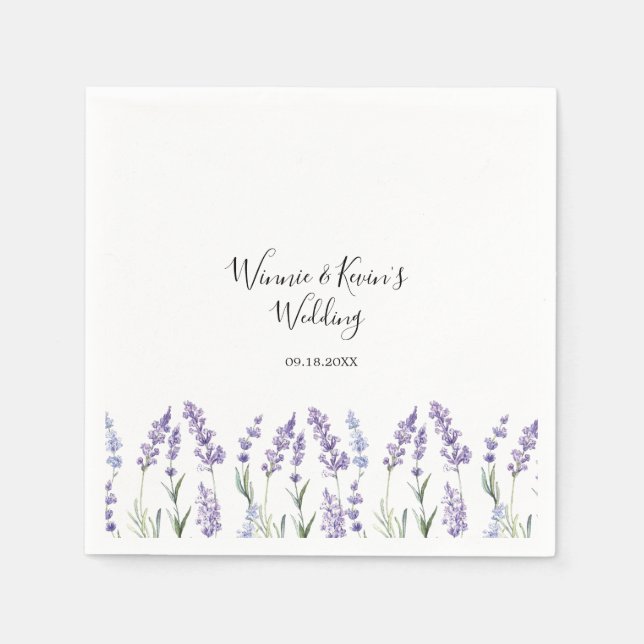 Servilleta De Papel Boda de Lavender Country (Anverso)