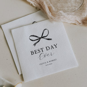 Servilleta De Papel Boda de Lazo Negro Elegante