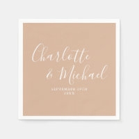 Boda de letra elegante en tono taupe