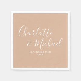 Servilleta De Papel Boda de letra elegante en tono taupe