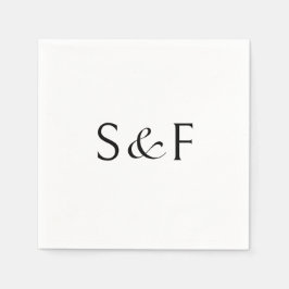 Servilleta De Papel Boda de letra inicial elegante minimalista