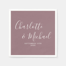 Servilleta De Papel Boda de letra script elegante Mauve