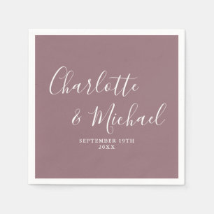 Servilleta De Papel Boda de letra script elegante Mauve
