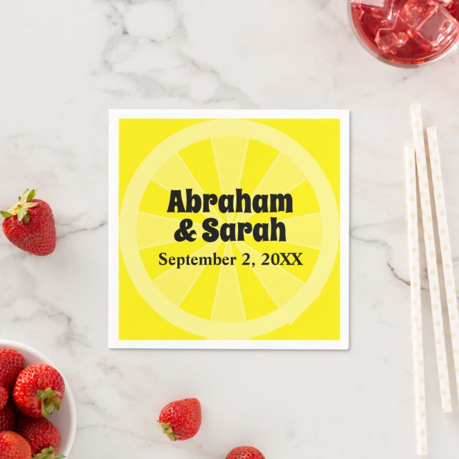 Servilleta De Papel Boda de limón de verano (In situ)