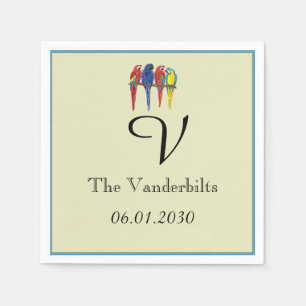 Servilleta De Papel Boda de loros tropicales