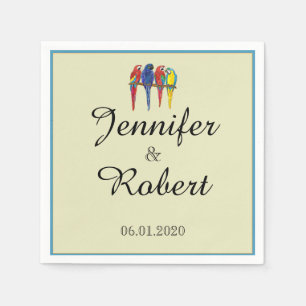 Servilleta De Papel Boda de loros tropicales