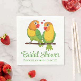 Servilleta De Papel Boda de Lovebirds Adorables Amor Pájaros Despedida