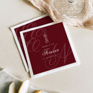 Servilleta De Papel Boda de lujo con caligrafía retro de dinero antigu