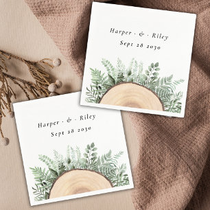 Servilleta De Papel Boda de madera floral de acuarela rusa