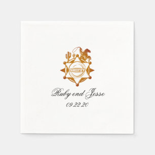 Servilleta De Papel Boda de Magic Western Dark Brown
