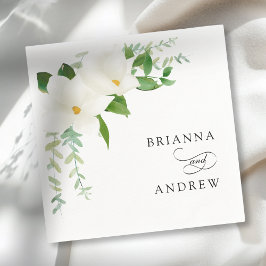 Servilleta De Papel Boda de Magnolias Florales Elegantes