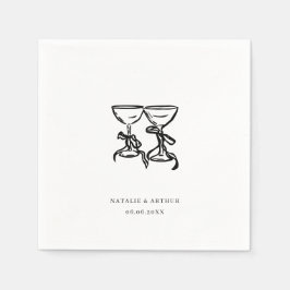 Servilleta De Papel Boda de mano moderna dibujada