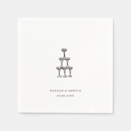 Servilleta De Papel Boda de mano moderna dibujada