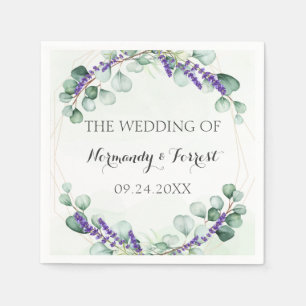 Servilleta De Papel Boda de marco dorado Eucalyptus