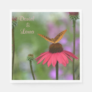 Servilleta De Papel Boda de mariposa de jardín