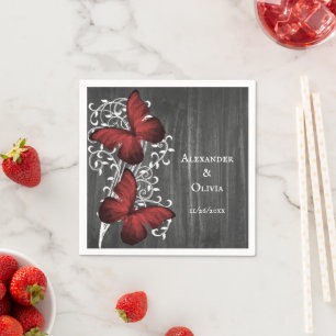Servilleta De Papel Boda de mariposa de Rusia roja
