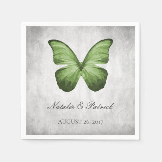 Servilleta De Papel Boda de mariposa verde