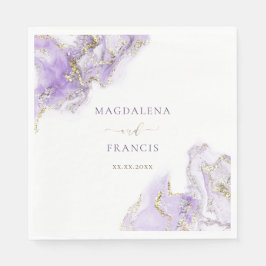 Servilleta De Papel boda de mármol rosa morado lavanda