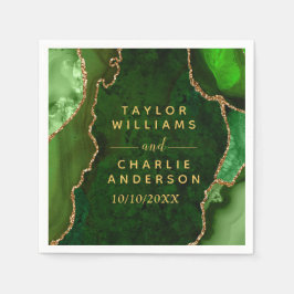 Servilleta De Papel Boda de mármol verde y oro