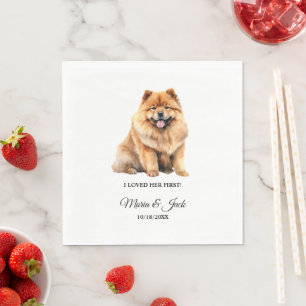Servilleta De Papel Boda de Mascota de color completo Chow Chow