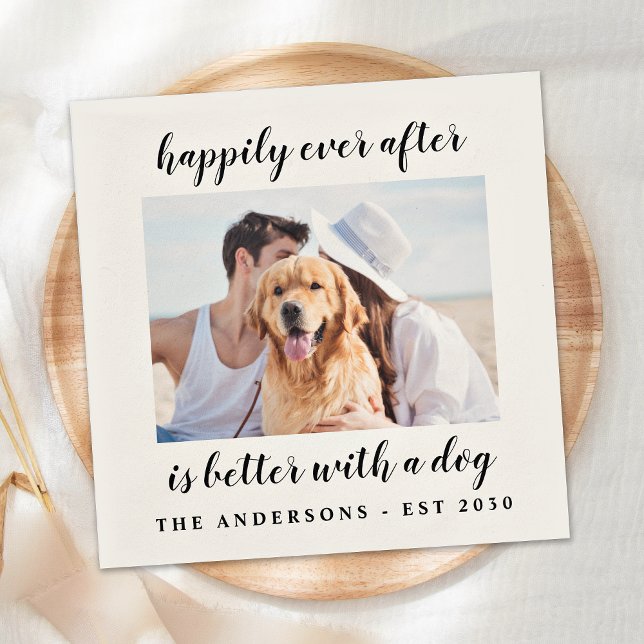 Servilleta De Papel Boda de Mascota de perro fotográfico personalizado (Subido por el creador)