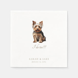 Servilleta De Papel Boda de Mascota Personalizada Yorkshire Terrier