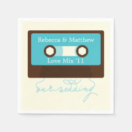 Servilleta De Papel Boda de mixtape retro