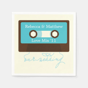 Servilleta De Papel Boda de mixtape retro
