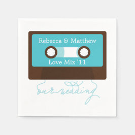 Servilleta De Papel Boda de mixtape retro