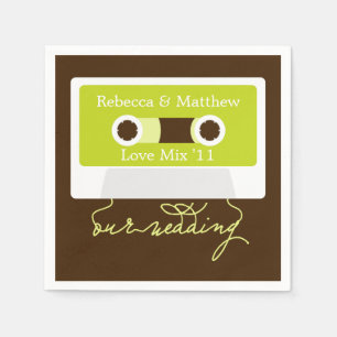 Servilleta De Papel Boda de mixtape retro