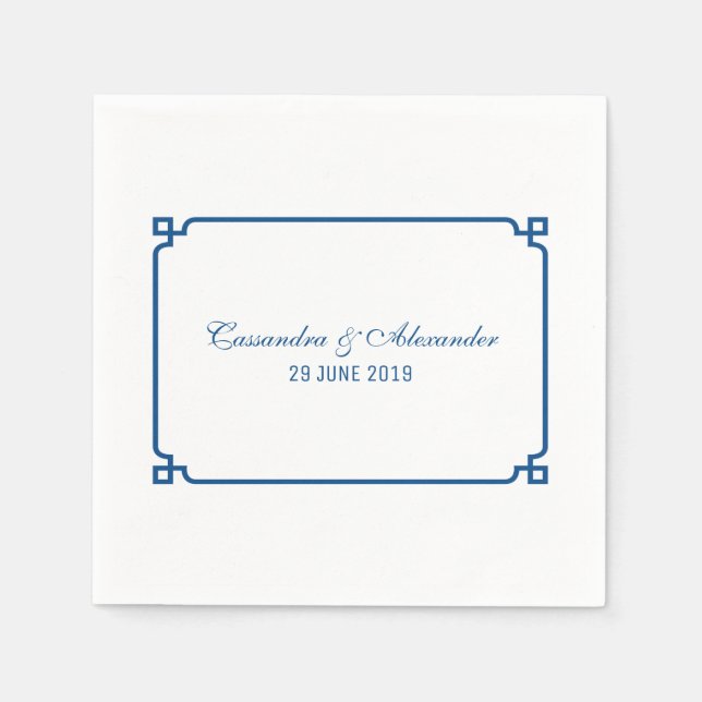 Servilleta De Papel Boda de Moda de Deco Azul Lapis (Anverso)